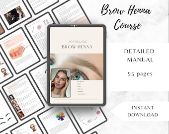Manual de formación para cejas con henna: libro electrónico editable, certificado y guía en línea
