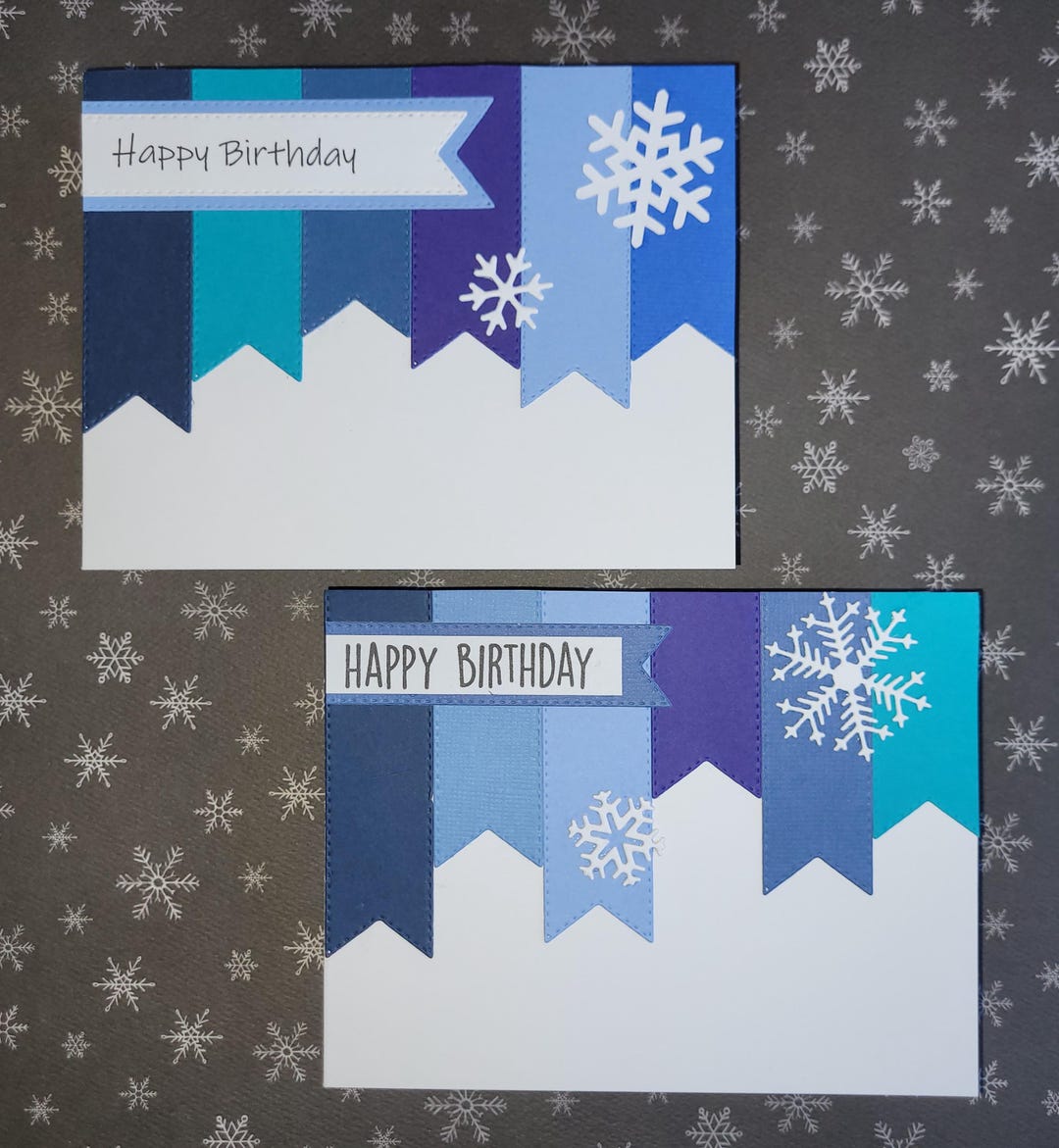 Winter Birthday Cards - Set of 2 Handmade Cards With Envelopes - Note ...