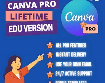 Canva Pro Lifetime Access + 100 Modern Social Media Templates | Perfect for Advanced Design Features