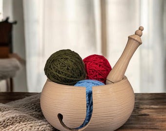 Yarn Bowl and Crochet Hook Case: Knitting Organizer