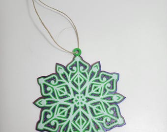 Snowflake Ornament | 3D Printed | 3 colored layers | Christmas Decor | Ornament