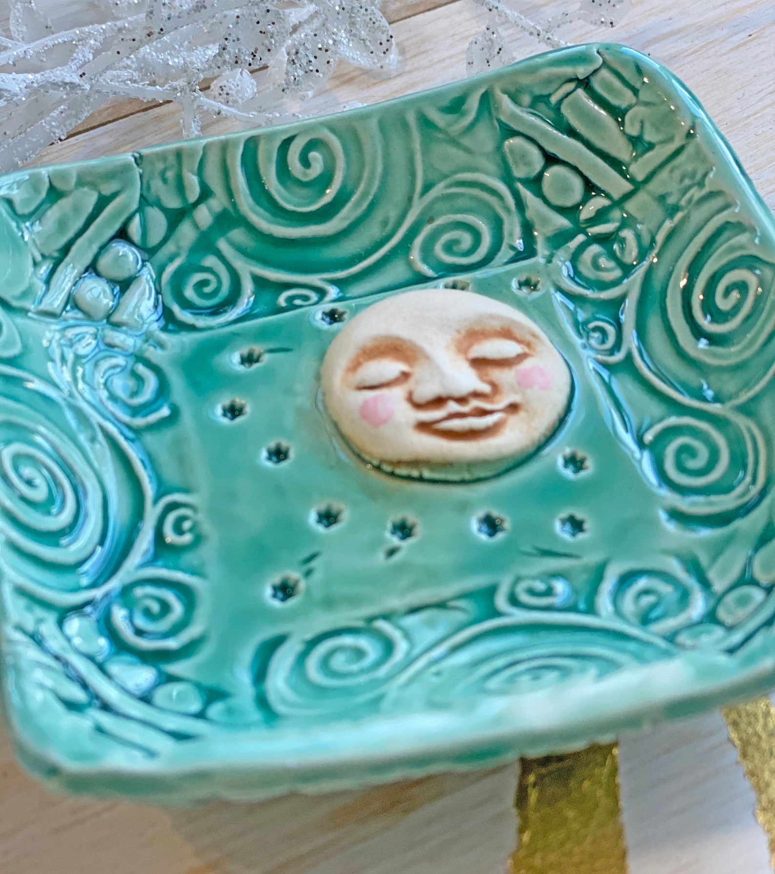 Moon Bowl Moon Ring Holder Salt Cellar Trinket Dish Etsy