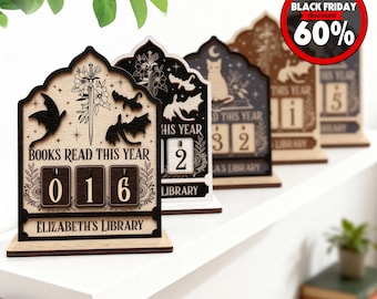 Personalized Book Lover Gift, Reading Tracker, Books Read This Year Counter, Vintage Book Read Tracker, Reading Lover Gift, Library Decor