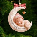 Baby’s First Christmas Ornament – Custom Moon Acrylic Keepsake, Personalized Newborn Gift, Unique Holiday Decoration, Baby Gift Idea product logo