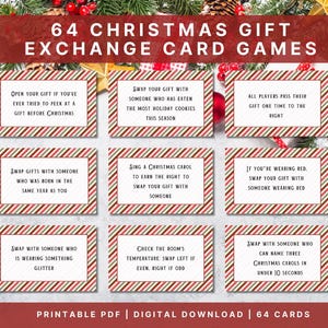 Printable Christmas Gift Exchange Game for fun | White Elephant & Yankee Swap Cards for Family Holiday Parties | Easy Christmas Party Games