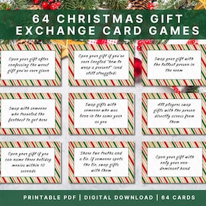 Printable Christmas Gift Exchange Game for fun | White Elephant & Yankee Swap Cards for Family Holiday Parties | Easy Christmas Party Games