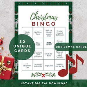 Christmas Bingo Printable Cards - Perfect for Holiday Party Games, Family Reunions, and Festive Fun for Kids & Adults on Christmas Nights