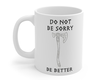 God of War Mug: Leviathan Axe Minimalist Design - Norse Gamer Coffee Cup