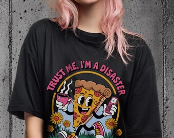 Funny Pizza Slice T-Shirt: Cartoon Food Humor, Sarcastic Tee