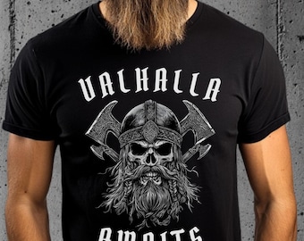 Viking Skull Warrior T-Shirt: Norse Mythology Graphic Tee