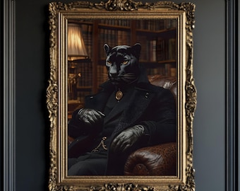 Black Panther Portrait Poster: Elegant Jungle Cat Art