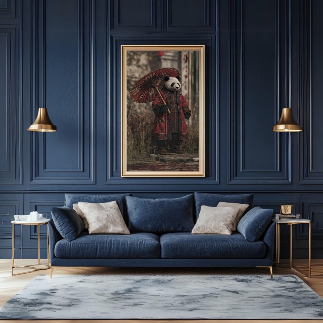 Elegant Panda Wall Art Print – Asian-inspired Animal Poster ...