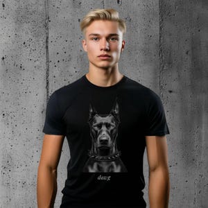 Bold Doberman Graphic T-Shirt - Dawg Design for Dog Lovers & Street Style Enthusiasts - Edgy, Stylish Pet Apparel for Men and Women.
