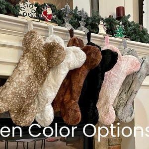 Fur Pet Christmas Stockings - Dog Stocking with Tag - Personalized Dog Bone Stocking - Gift for Dog Lover - Stocking Stuffer