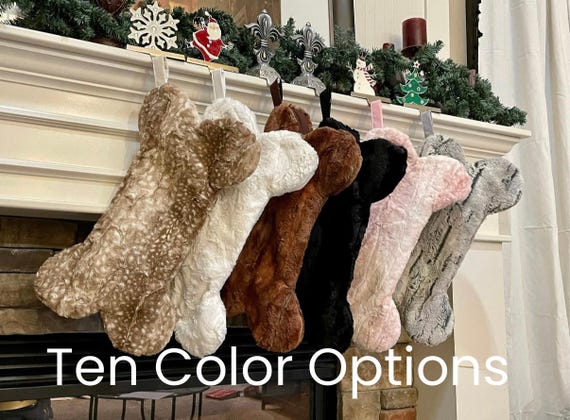 Fur Pet Christmas Stockings - Dog Stocking with Tag - Personalized Dog Bone Stocking - Gift for Dog Lover - Stocking Stuffer