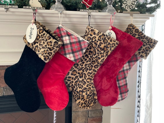 Leopard Christmas Stocking, Leopard Stocking, Leopard Print