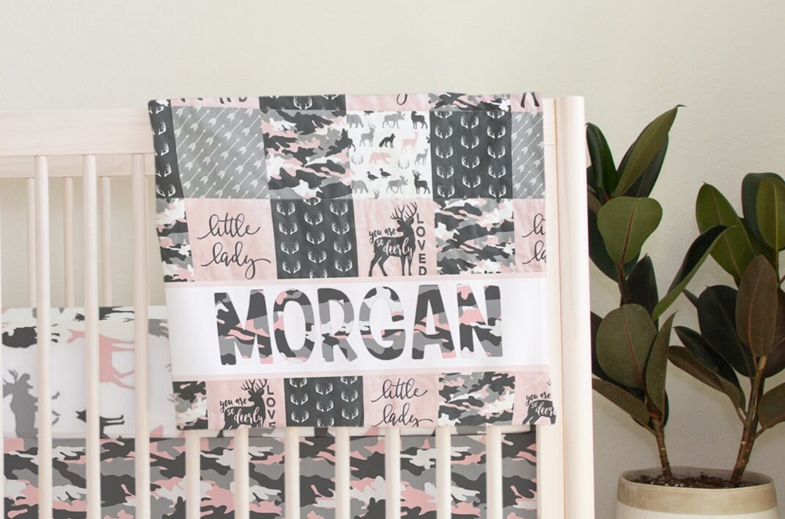 Baby Girl Pink Camo Bedding Set Blanket Nursery Crib Set Etsy