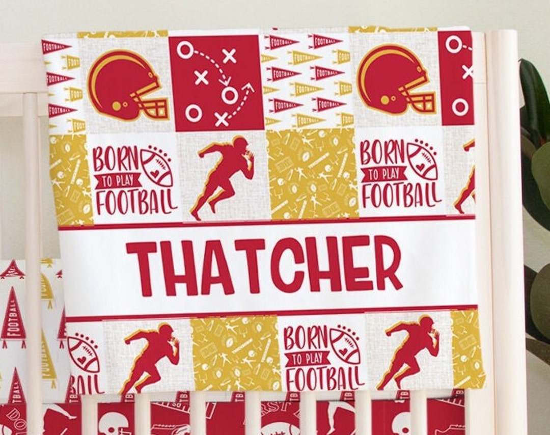 Football Crib Bedding Set Football Nursery Football Baby Etsy