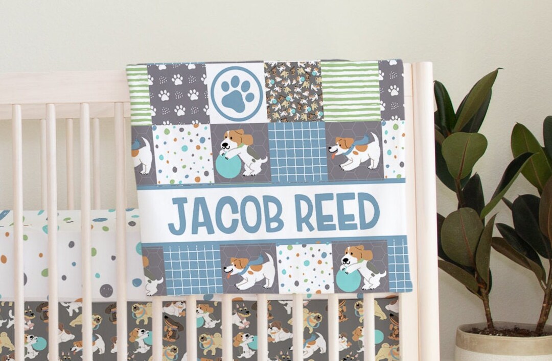 Dog Nursery Bedding Set Dog Baby Blanket Dog Baby Bedding Etsy