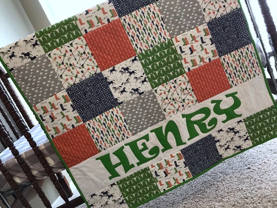 Baby Boy Horse Crib Quilt Cowboy Blanket Nursery Bedding Etsy
