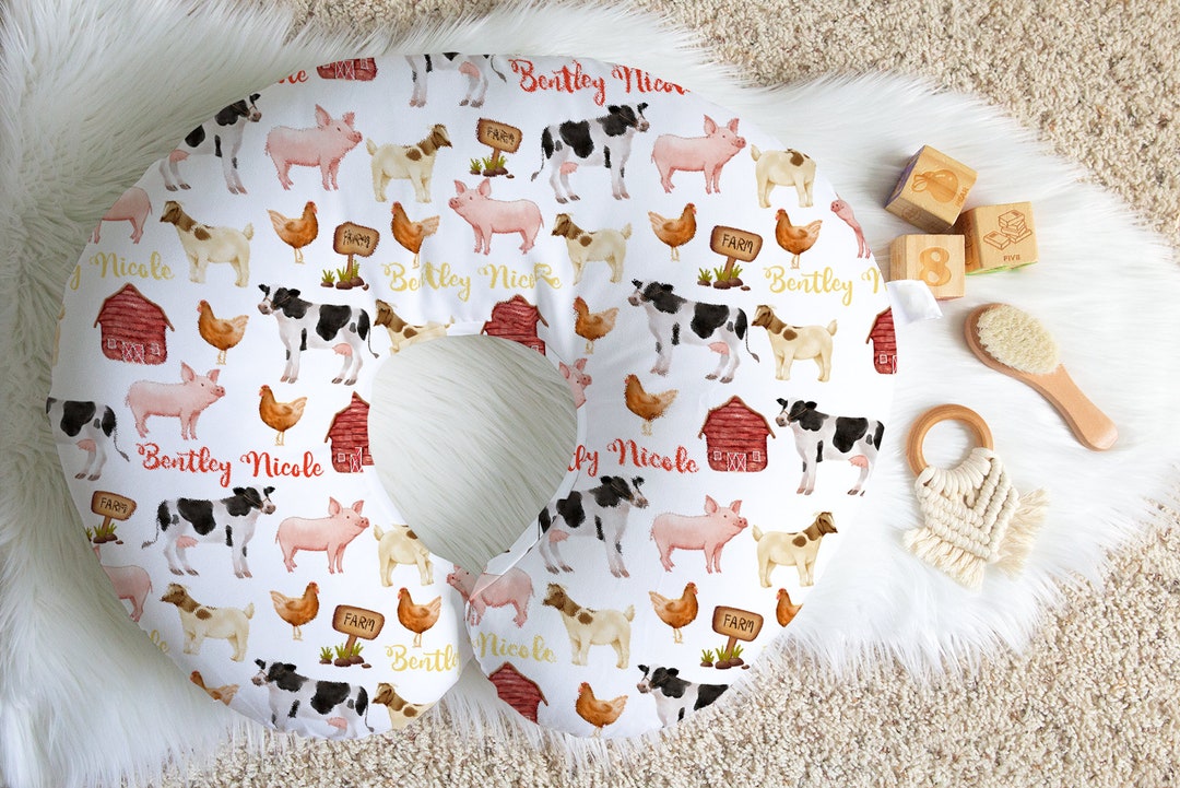 Nursing Pillow Cover, Baby Pillow Cover, Farm Nursery Decor, Nursing
