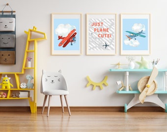 Airplane Nursery Print, Airplane Nursery Wall Art, Aviation Baby, Aviation Nursery Decor, Vintage Airplane Nursery, Baby Boy Wall Art, 8x10