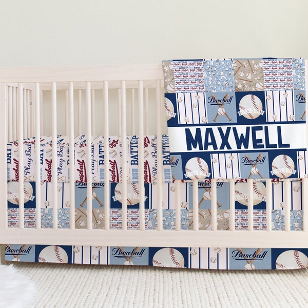 Vintage Baseball Nursery, Vintage Baseball Crib Bedding, Baseball Crib Bedding Set, Sports Baby Blanket, Baseball Crib Sheet, Crib Sheets