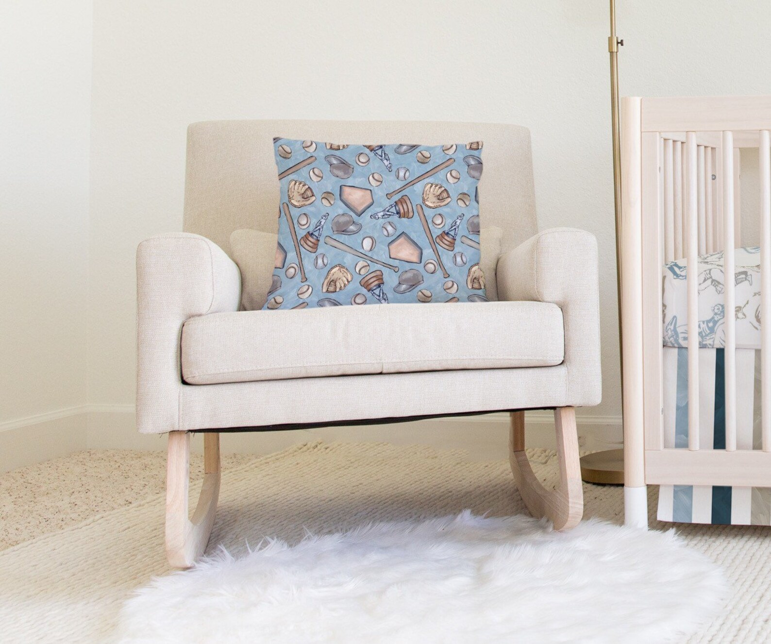 Vintage Baseball Decor Baseball Crib Bedding Set Blue Crib Etsy
