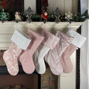 Pink Christmas Stockings Personalized, Baby Girl Stocking, Pink Holiday ...