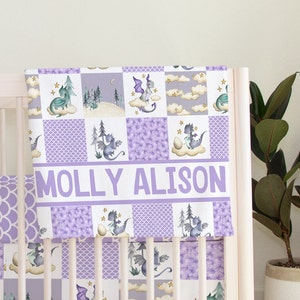 Dragon Crib Bedding Fairy Tale Nursery Decor Baby Girl - Etsy