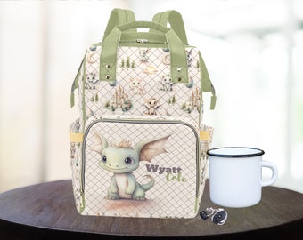 Dragon Diaper Bag, Diaper Bag Backpack Neutral, Dragon Baby Shower Gift, Personalized Diaper Bag, Baby Dragon Nursery, Backpack Diaper Bag