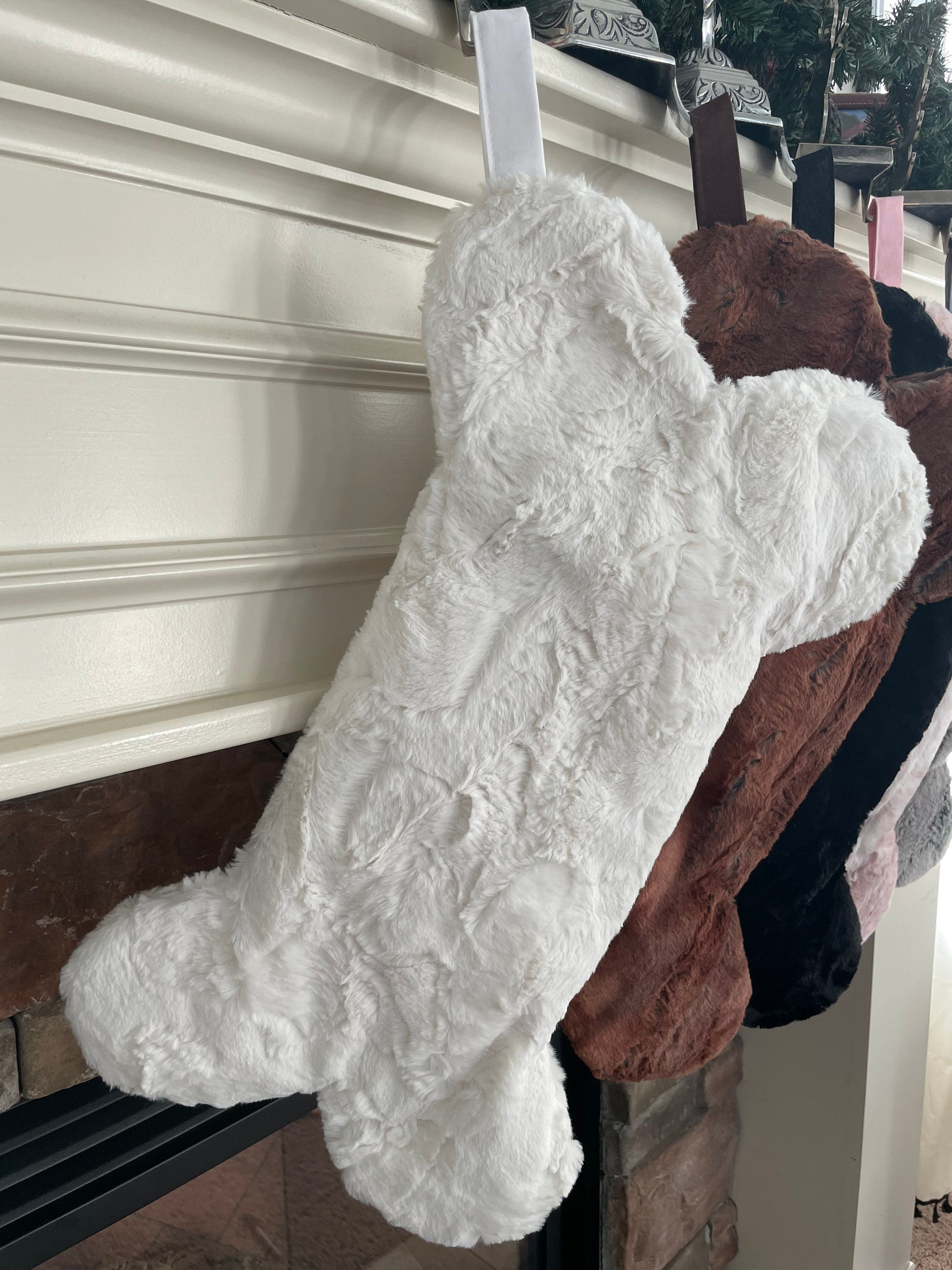 Fur Pet Christmas Stockings - Dog Stocking with Tag - Personalized Dog Bone Stocking - Gift for Dog Lover - Stocking Stuffer