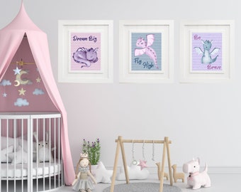 Drachen Baby Bild, Kinderzimmer Dekor, Pastell Poster, Neutrale Kinderzimmer Druck, Drachenbaby, Märchen Kinderzimmer Druck, 8x10