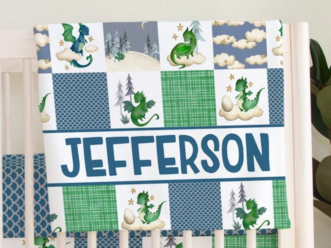 Dragon Nursery, Dragon Crib Bedding, Fairy Tale Nursery Decor, Baby Boy