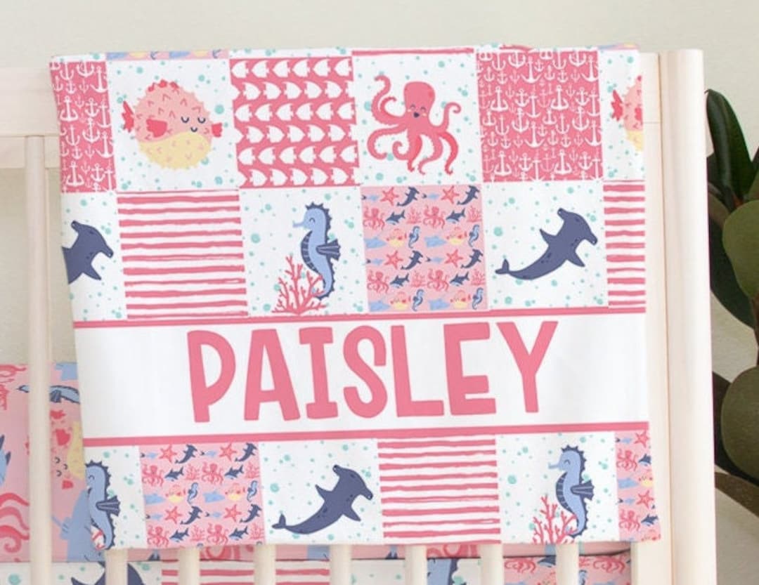 Nautical Crib Bedding Set, Nautical Baby Bedding, Nautical Nursery Girl