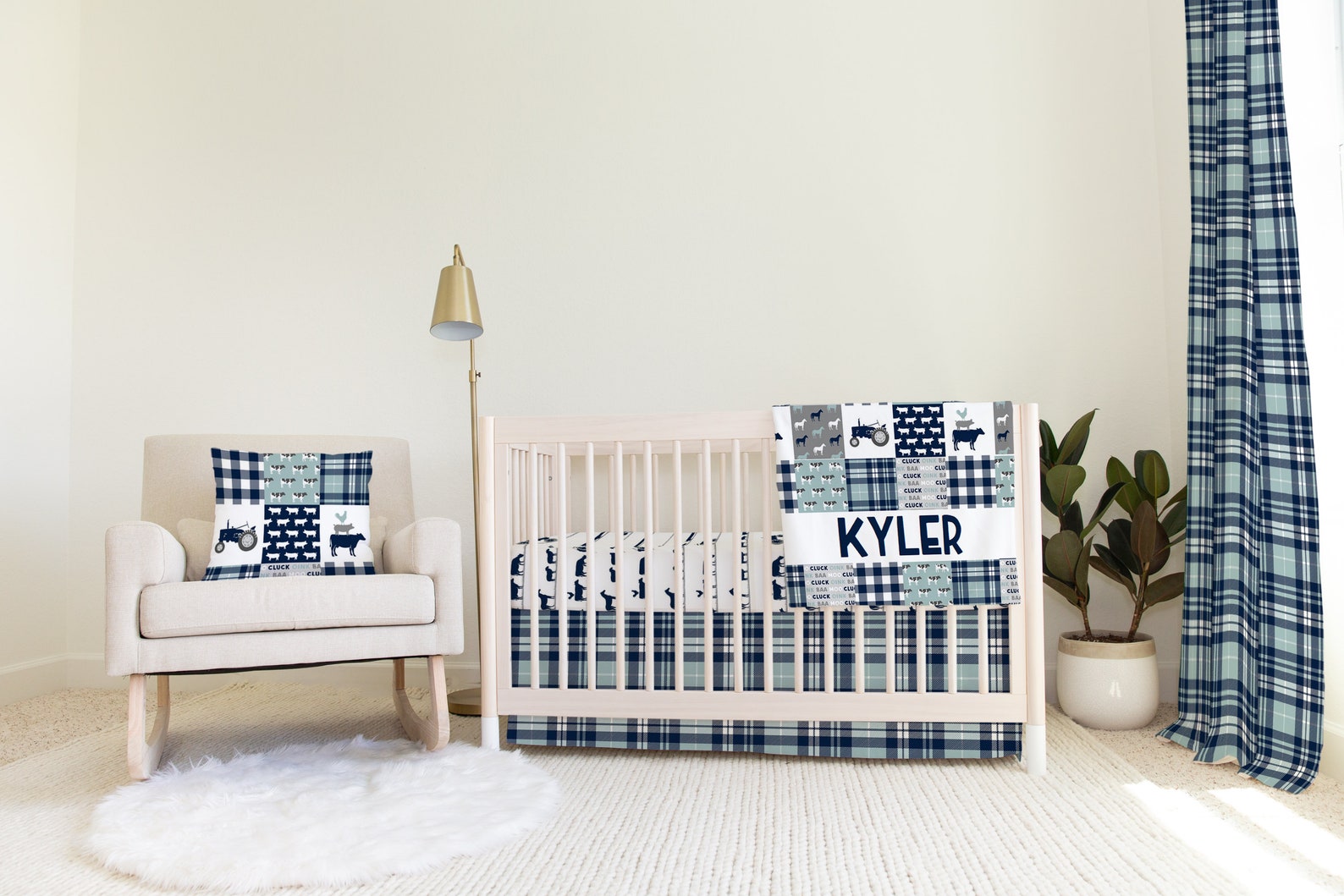 Farm Crib Bedding Set Farm Baby Blanket Farm Milestone Etsy
