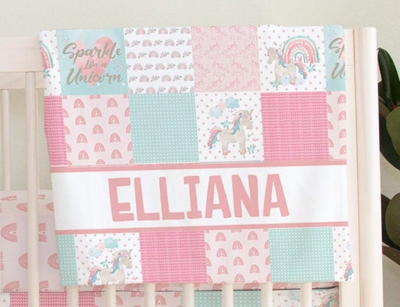 Unicorn crib hotsell bedding etsy