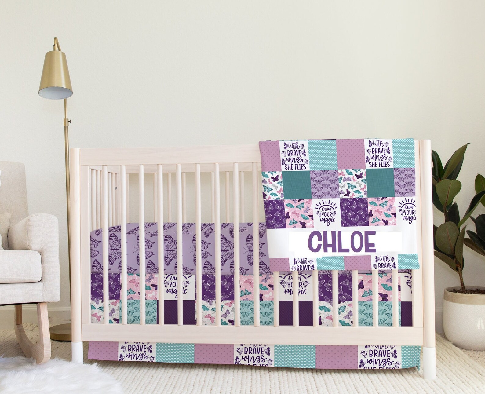 Butterfly Crib Bedding Set Bohemian Crib Bedding Set Boho Etsy