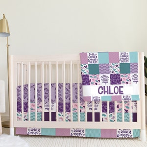 Boho Teal Purple Crib Sets Etsy