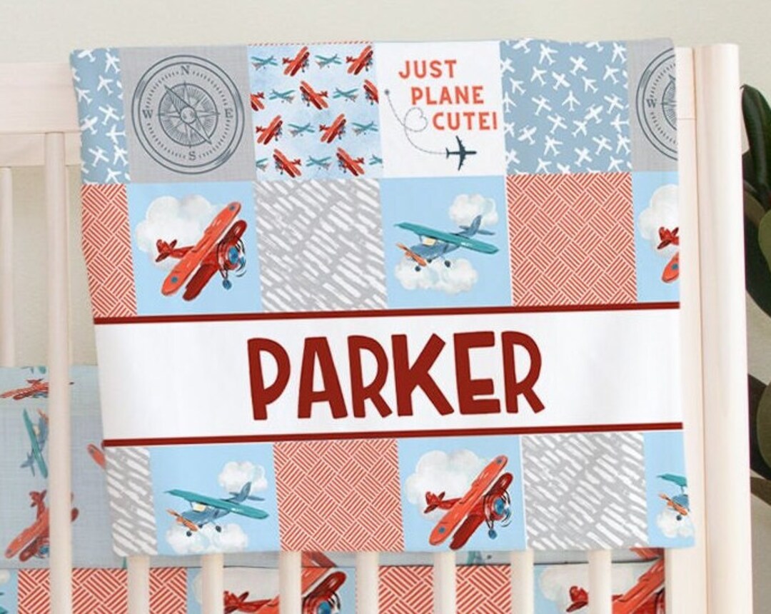 Airplane Crib Bedding Adventure Crib Set Planes Baby Boy Etsy