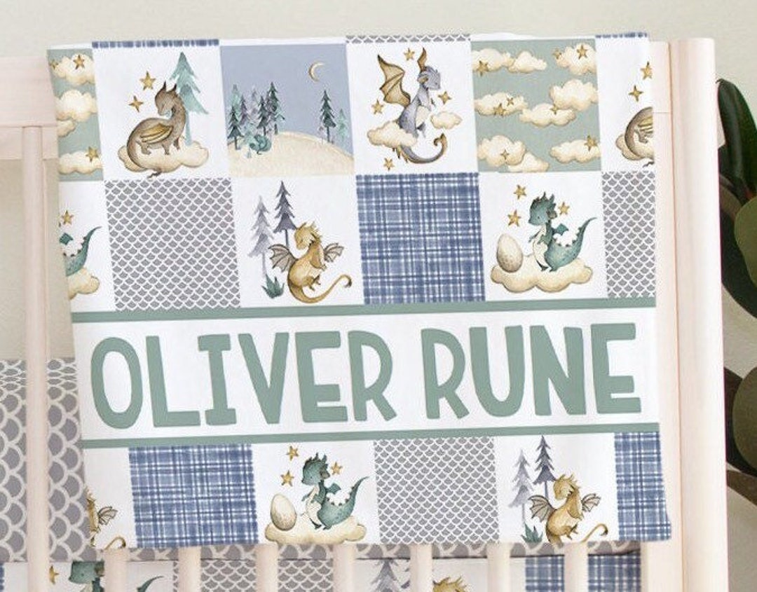 Dragon Crib Bedding Fairy Tale Nursery Decor Baby Boy Etsy