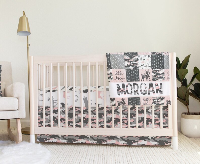 Baby Girl Pink Camo Bedding Set Blanket Nursery Crib Set Etsy
