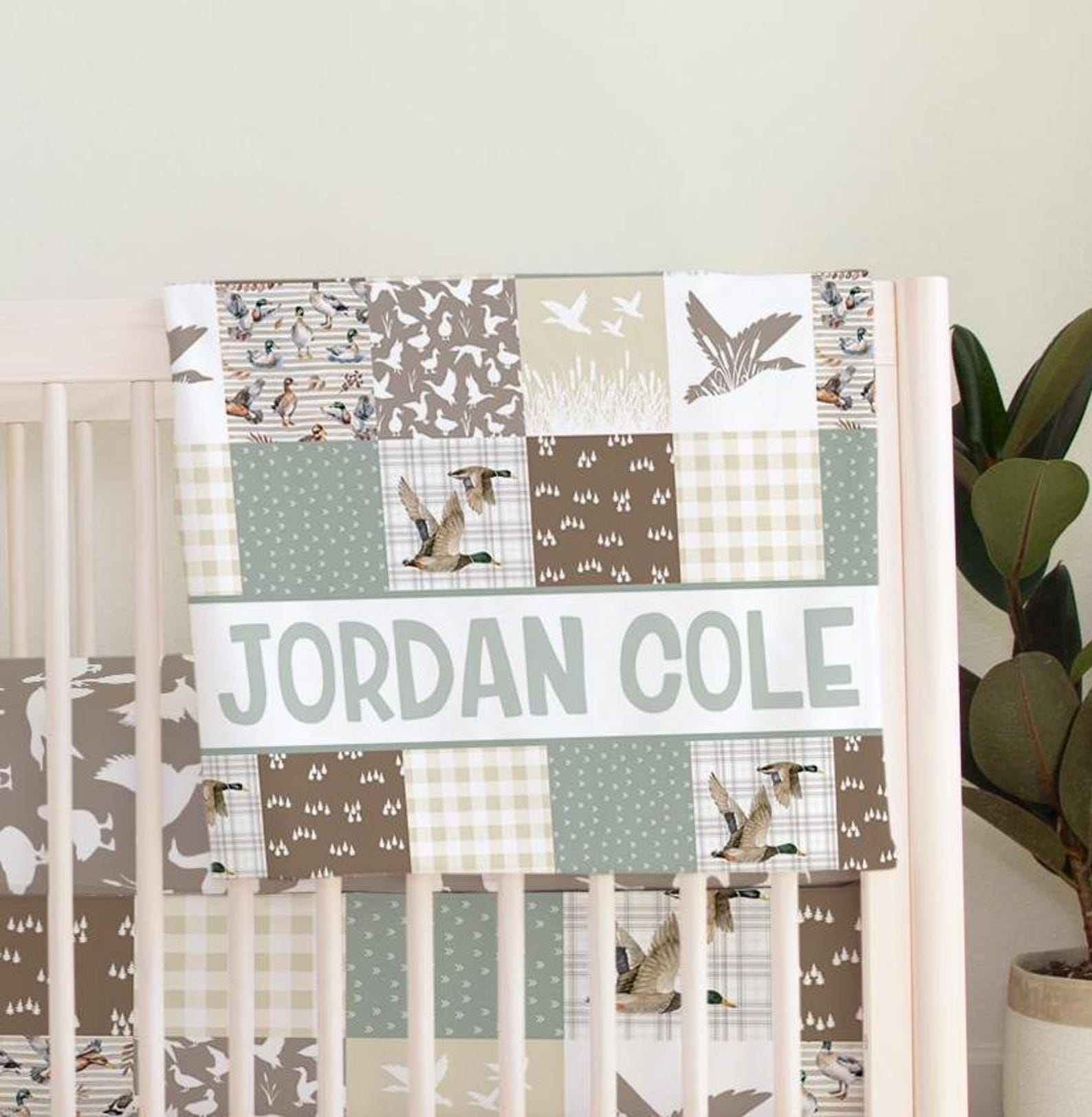 Mallard Duck Crib Bedding Set, Baby Boy Woodland Nursery, Duck Crib