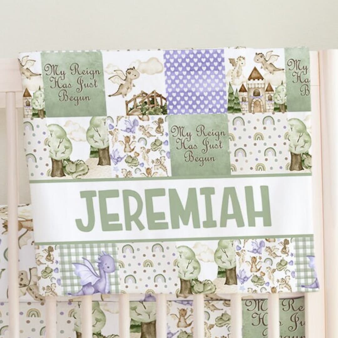 Dragon Crib Bedding Set, Fairy Tale Theme Bedding Quilt Sheet, Gender