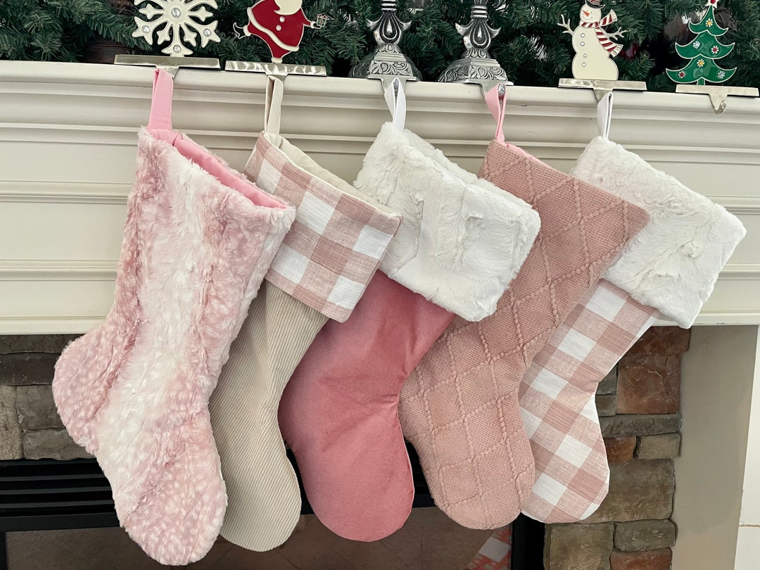 Pink Christmas Stocking, Pink Holiday Decor, Christmas Stocking for Christmas Stockings Pink