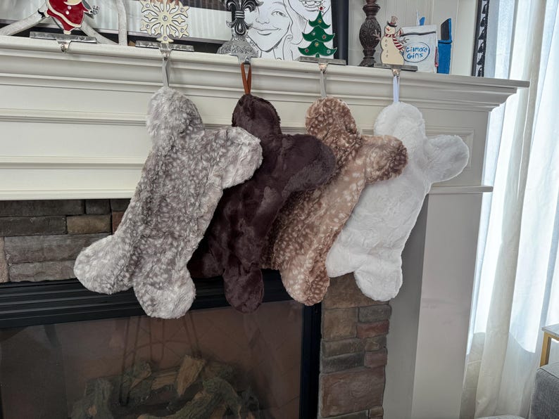 Fur Pet Christmas Stockings - Dog Stocking with Tag - Personalized Dog Bone Stocking - Gift for Dog Lover - Stocking Stuffer image 9