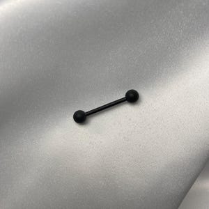 14GA Surgical Steel Matte Black Plated Straight Barbell