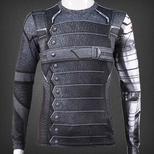 Winter Soldat Bucky Anzug Maske Captain America Freund Cosplay Held t-Shirt Kleidung Dressing Bild 4