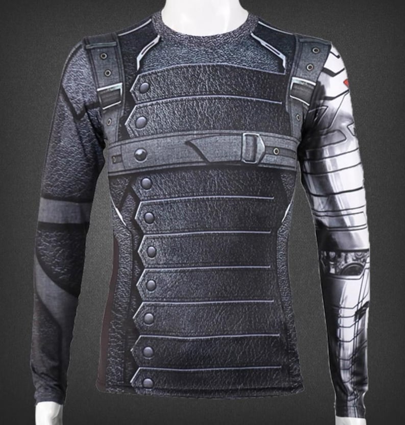Winter Soldat Bucky Anzug Maske Captain America Freund Cosplay Held t-Shirt Kleidung Dressing Bild 4