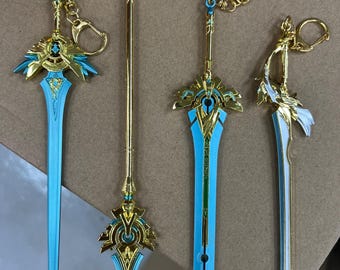 Steel Genshin Impact Starseeker Sword Blade cosplay metal weapon keychain letter opener size